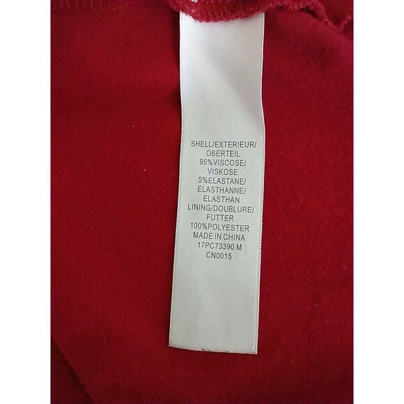 Adrianna Papell Tunic Top Women's Size M Red Knit 3/4 Sleeve Shark Bite Pullover - Picture 5 of 12